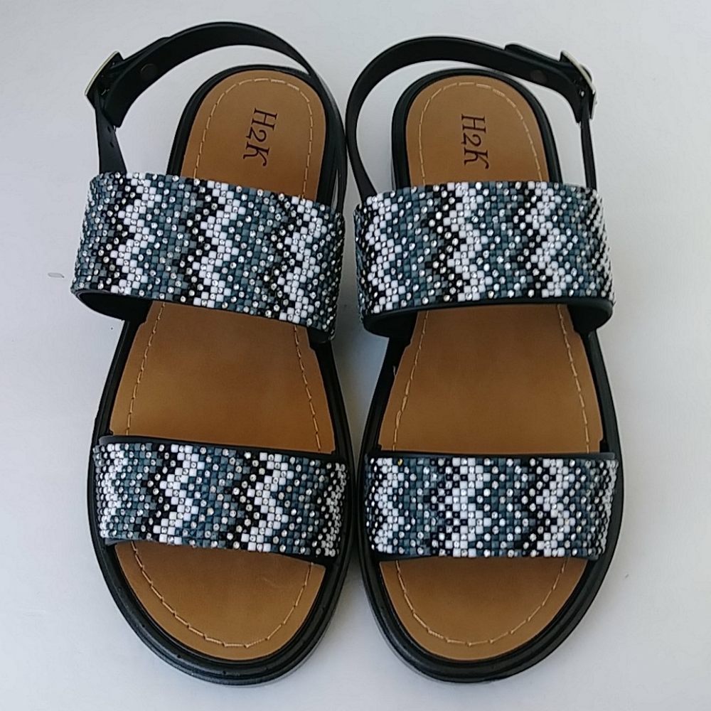 Sz 7 to 11 Chevran Black Stone Summer Sansals